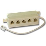Multipresa 5 Prese Plug RJ11 con Cavo 15cm